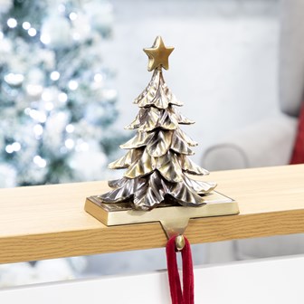 Christmas Tree Stocking Hanging Hook -Antique Gold