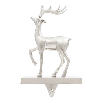 Reindeer Stocking Hanging Hook - Silver