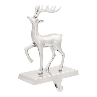 Reindeer Stocking Hanging Hook - Silver