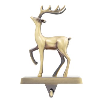 Reindeer Stocking Hanging Hook - Antique Gold