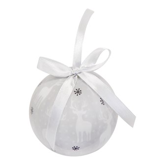 14pc White & Silver Reindeer Baubles