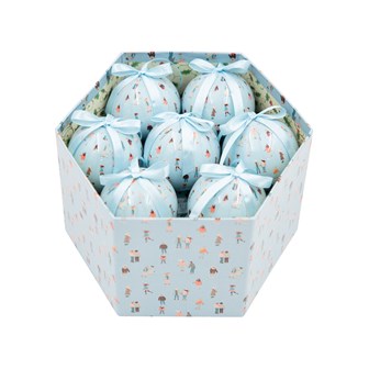14pc Ice Blue With Sking People Baubles