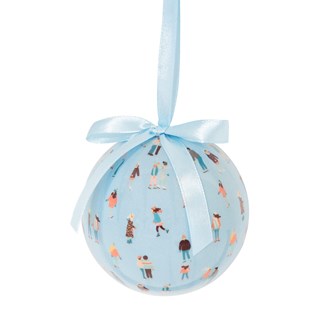 14pc Ice Blue With Sking People Baubles