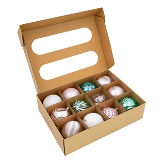 12PK Shatterproof Baubles -Multi Col