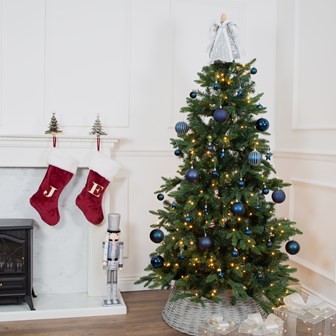 50PK Shatterproof Baubles - Navy