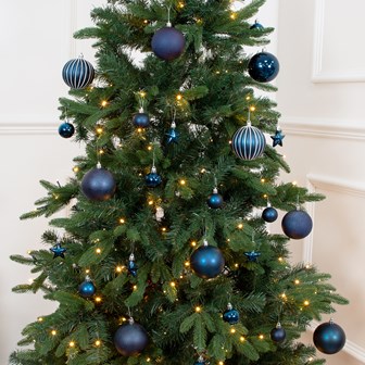 50PK Shatterproof Baubles - Navy