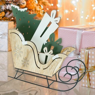 Christmas Wooden Sled Ornament