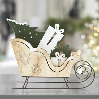 Christmas Wooden Sled Ornament