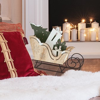 Christmas Wooden Sled Ornament