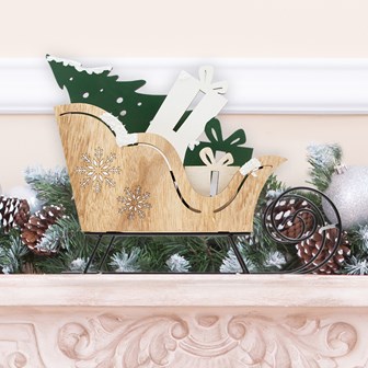 Christmas Wooden Sled Ornament