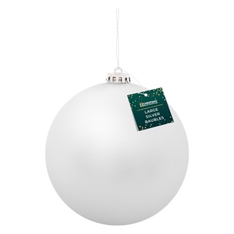 3PK 15cm Silver Traditional Matt Bauble