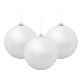 3PK 15cm Silver Traditional Matt Bauble