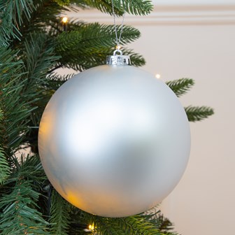 3PK 15cm Silver Traditional Matt Bauble