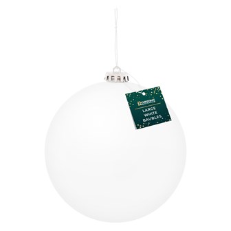 3PK 15cm White Traditional Matt Bauble
