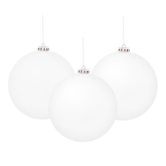 3PK 15cm White Traditional Matt Bauble