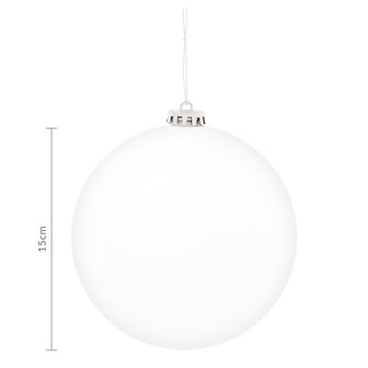 3PK 15cm White Traditional Matt Bauble