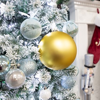 3PK 15cm Gold Traditional Matt Bauble