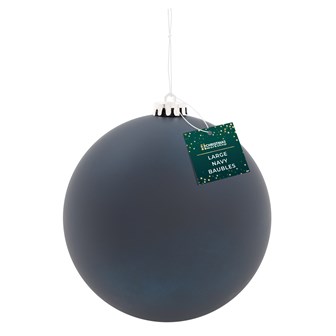 3PK 15cm Navy Blue Traditional Matt Bauble
