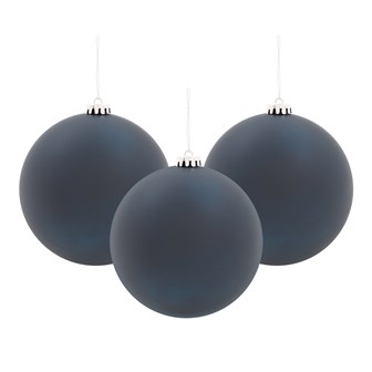 3PK 15cm Navy Blue Traditional Matt Bauble