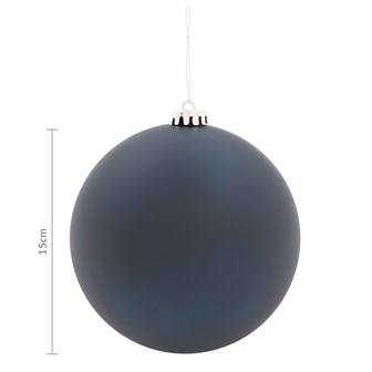 3PK 15cm Navy Blue Traditional Matt Bauble