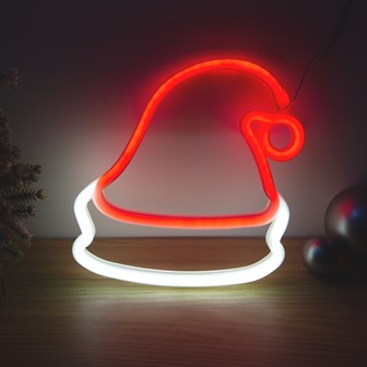 Christmas Hat LED Neon Hanging Sign Light