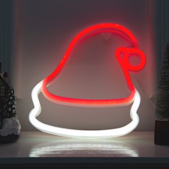 Christmas Hat LED Neon Hanging Sign Light