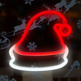 Christmas Hat LED Neon Hanging Sign Light