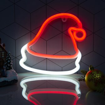 Christmas Hat LED Neon Hanging Sign Light