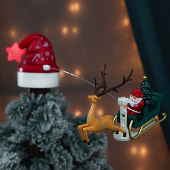 Rotary Santa Sleigh Tree Topper