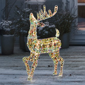 75cm Iridescent Effect Standing Reindeer Light