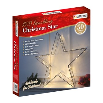 Acrylic Bead Chain Xmas Star Metal Frame Light
