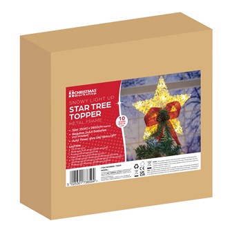White Cotton Thread Metal Frame Star Tree Topper