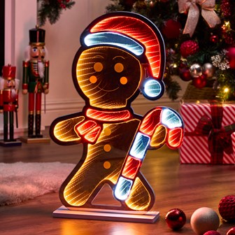 60cm Infinity Gingerbread Man LED Mirror Light