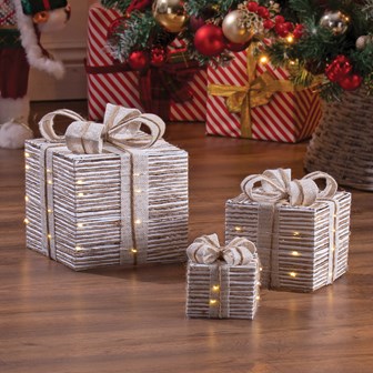 Royal Xmas Set of 3 Light Up Gift Box -S Set
