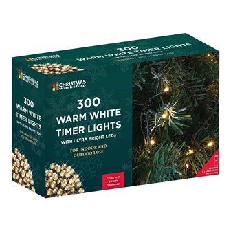 300 LED Battery Operated Timer Light - Warm White