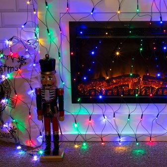 100LED Battery Operated Timer Net Light -Multi Col