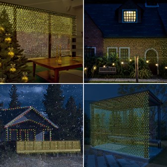 100LED Battery Operated Timer Net Light - W.White