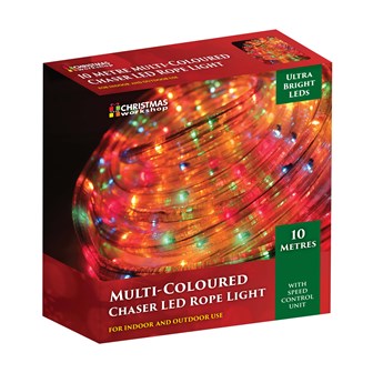 10M LED Multi-Coloured Rope Light - Speed Control