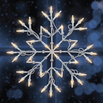 35 LED Warm White Snowflake Silhouette W/Timer