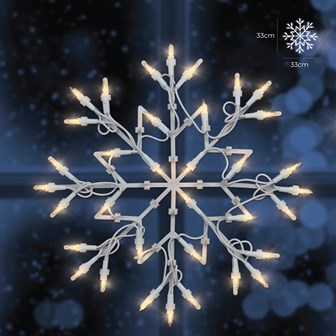 35 LED Warm White Snowflake Silhouette W/Timer