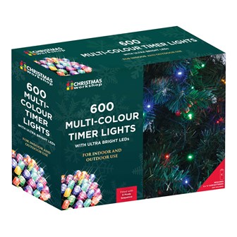 600 LED Battery Operated Timer Lights-Multi Colour