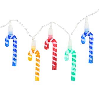 20 LED Coloured Cane String Lights