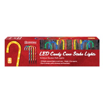 4PC 40LED Candy Cane Stick Stake Lights - Colour