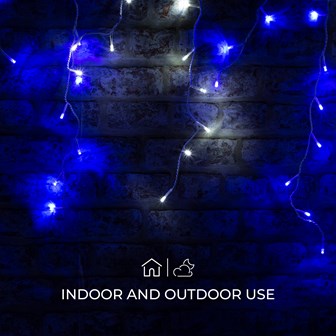 240 LED Icicle Chaser Lights - Blue & White