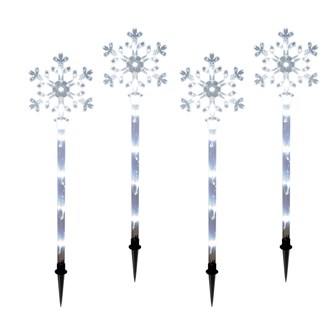 4PC 40LED Snowflake Stake Light - White
