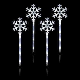 4PC 40LED Snowflake Stake Light - White