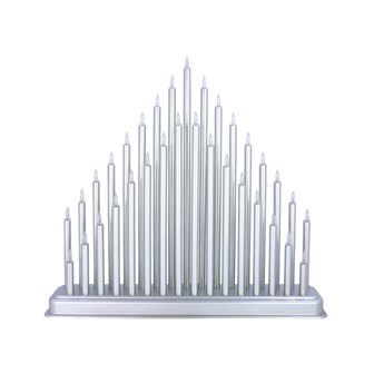 33 Warm White LED Fairy Light Silver Candle Bridge