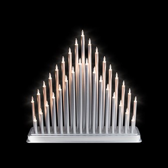 33 Warm White LED Fairy Light Silver Candle Bridge