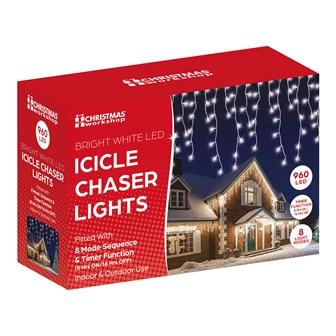 960 LED Icicle Light - White