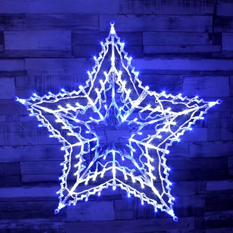 Blue & White LED Star Silhouette
